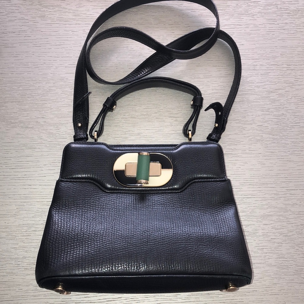 Bvlgari leather black 11” x 7”1/2 x 3”1/2